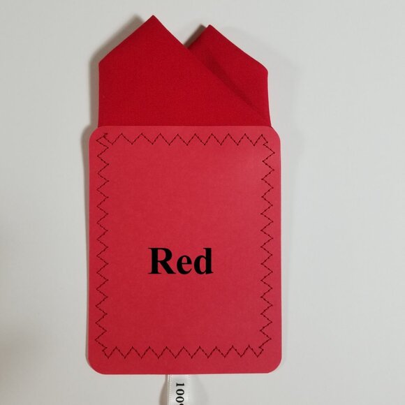New - Red Cotton Pre-Folded Pocket Square Handkerchief Insert - Picture 3 of 5